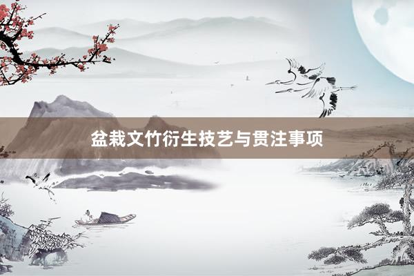 盆栽文竹衍生技艺与贯注事项